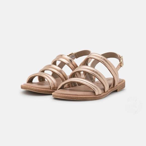 Tamaris Shoes - Tamaris Champagne Metallic Strappy Slingback Sandals